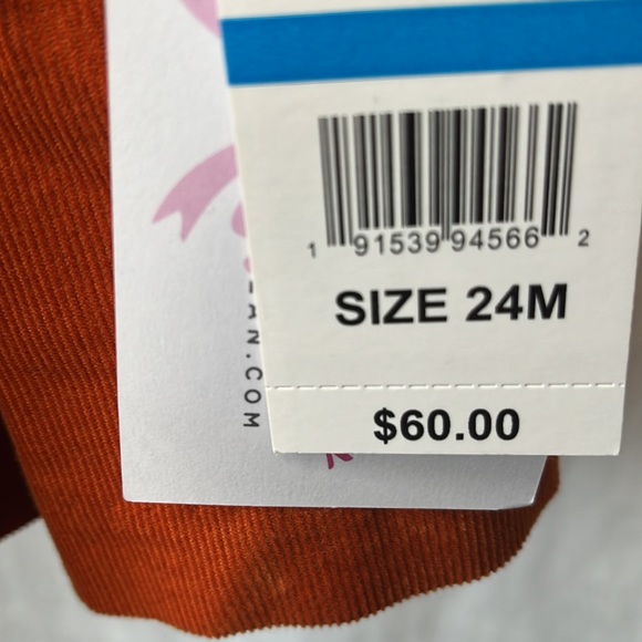 Bonnie baby Bonnie Jean Co. prairie dress corduroy button back elastic cuff - Picture 9 of 9